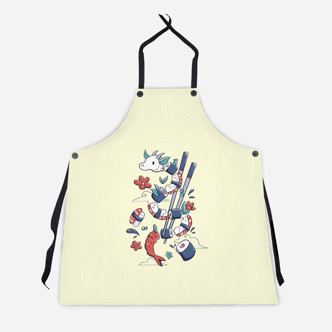 Dragonmaki Funny Sushi-Unisex-Kitchen-Apron-tobefonseca