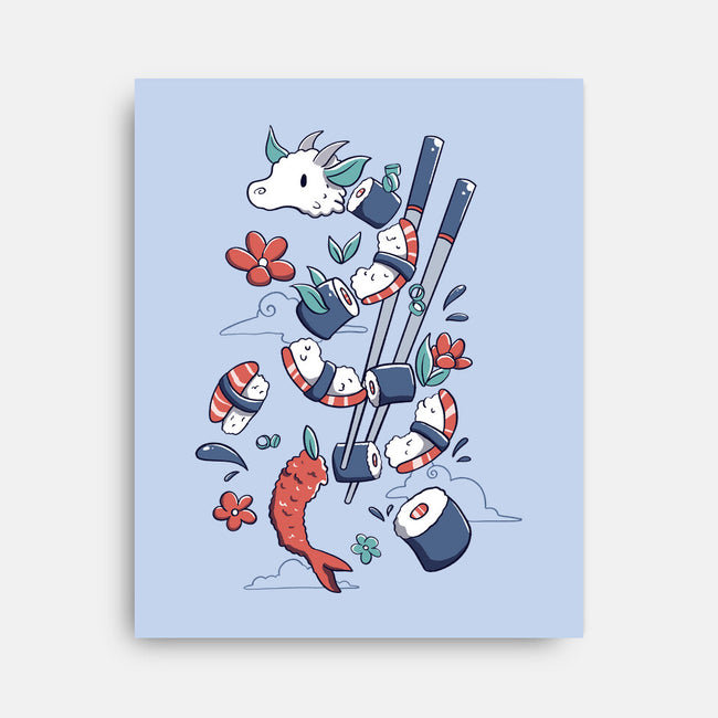 Dragonmaki Funny Sushi-None-Stretched-Canvas-tobefonseca