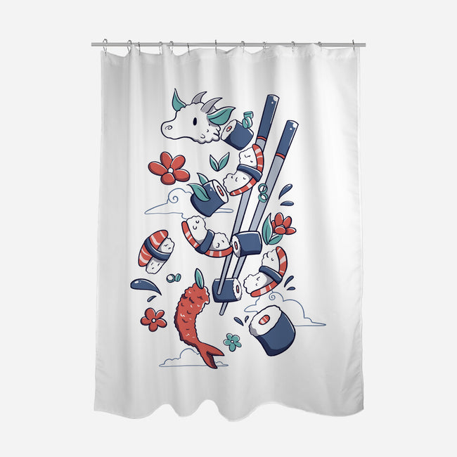 Dragonmaki Funny Sushi-None-Polyester-Shower Curtain-tobefonseca