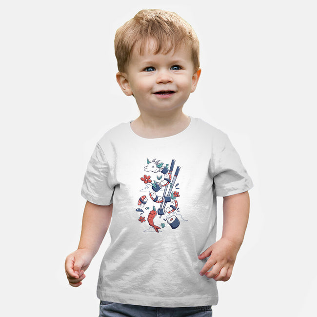 Dragonmaki Funny Sushi-Baby-Basic-Tee-tobefonseca