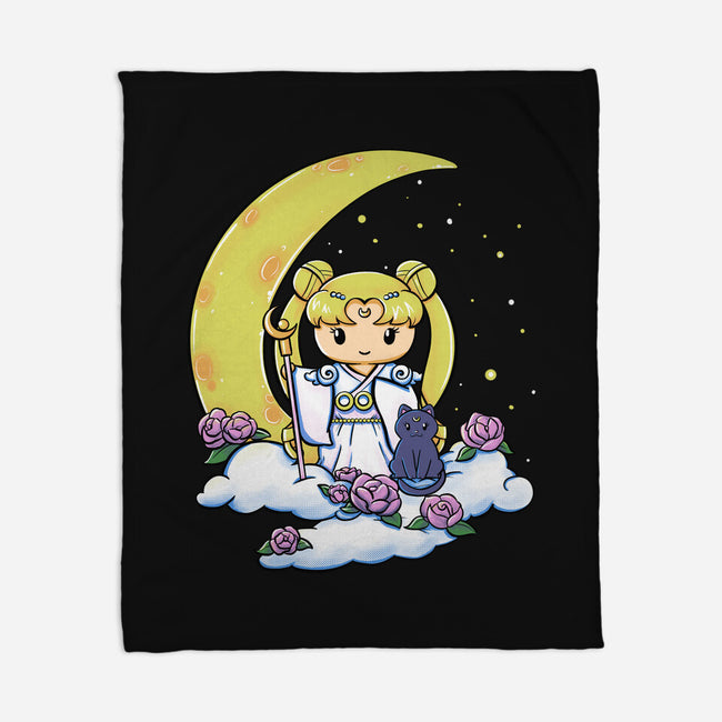 Kokeshi Moon Princess-None-Fleece-Blanket-ellr