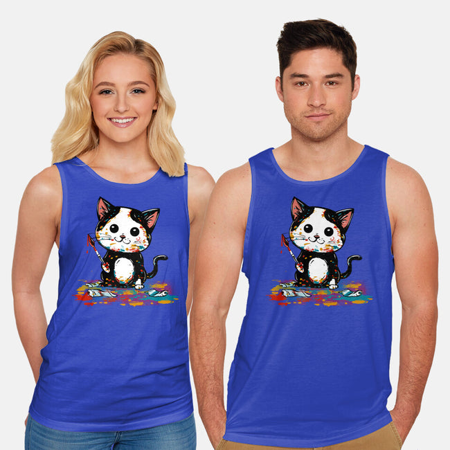 Artistic Cat-Unisex-Basic-Tank-kharmazero