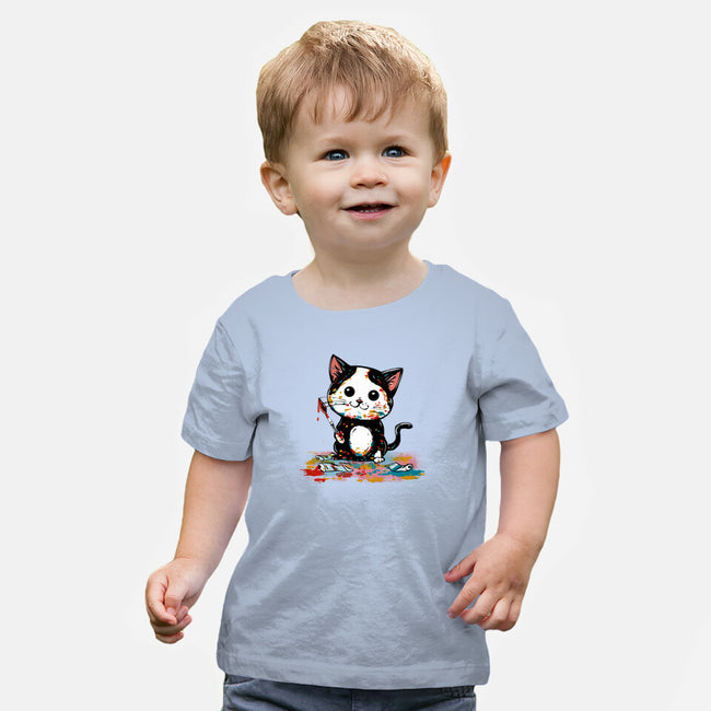 Artistic Cat-Baby-Basic-Tee-kharmazero