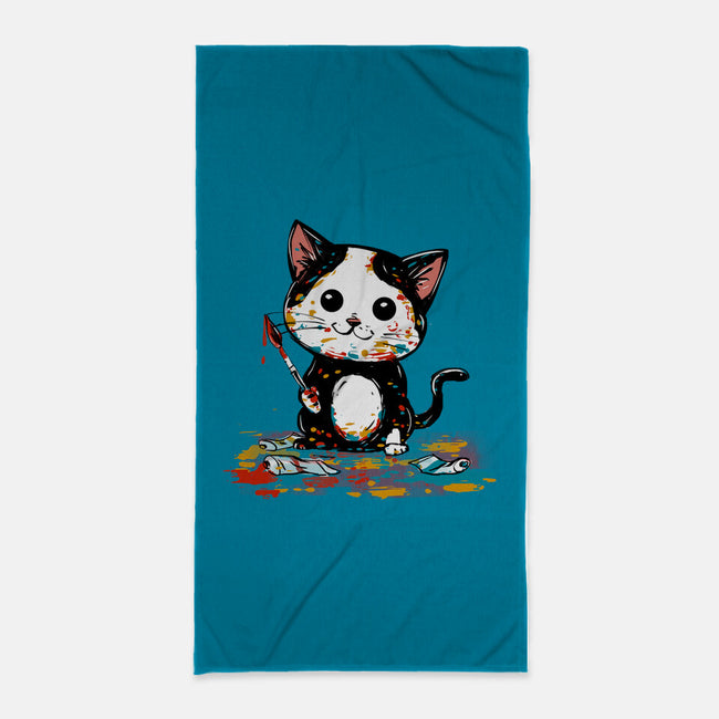 Artistic Cat-None-Beach-Towel-kharmazero