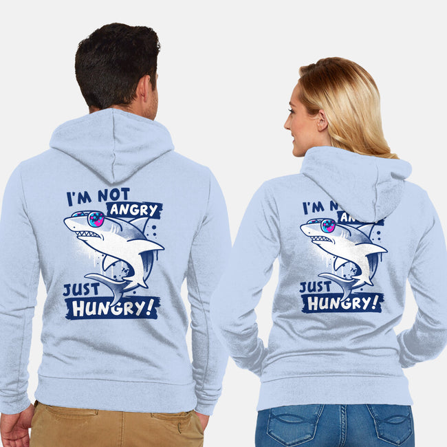 Just Hungry Shark-Unisex-Zip-Up-Sweatshirt-NemiMakeit