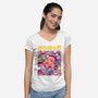 Ganbatte Machine-Womens-V-Neck-Tee-Bruno Mota