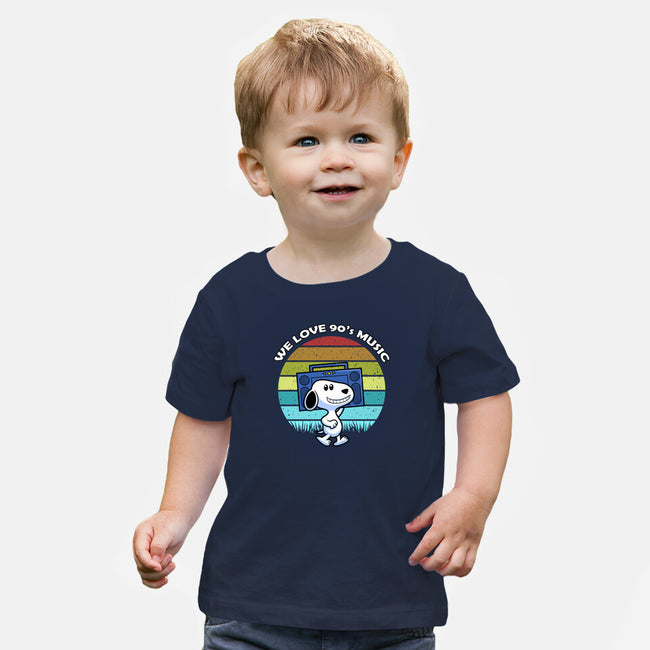 We Love 90s Music-Baby-Basic-Tee-Astrobot Invention