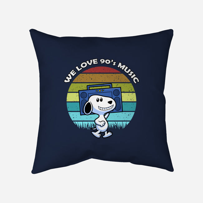 We Love 90s Music-None-Removable Cover-Throw Pillow-Astrobot Invention