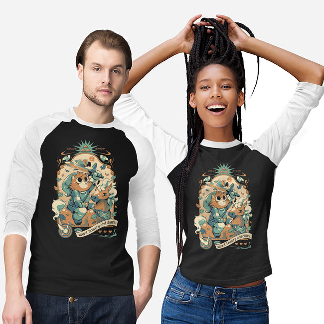 Neko's Awakening-Unisex-Baseball-Tee-ilustrata