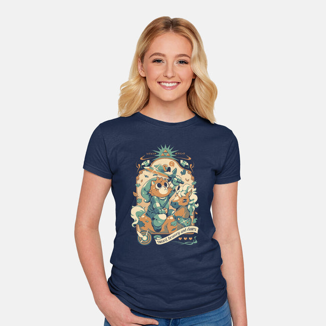 Neko's Awakening-Womens-Fitted-Tee-ilustrata