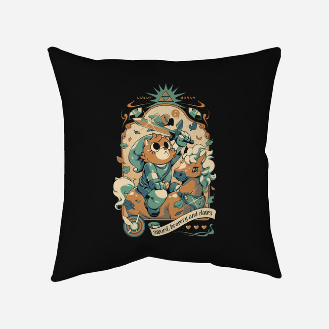 Neko's Awakening-None-Removable Cover-Throw Pillow-ilustrata