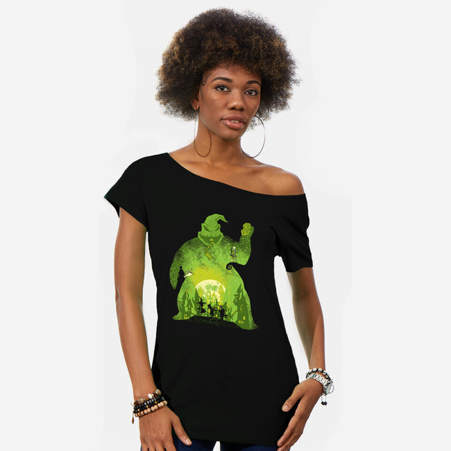 Evil Boogeyman-Womens-Off Shoulder-Tee-dalethesk8er