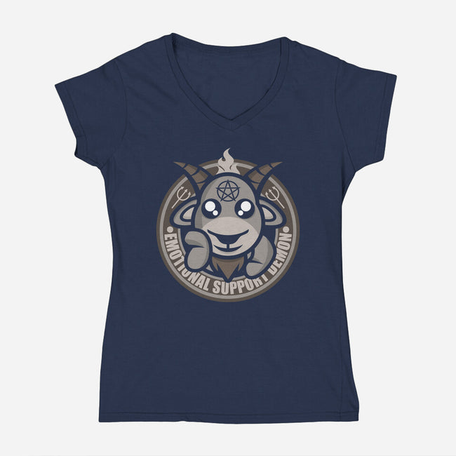 Your Emotional Support Demon-Womens-V-Neck-Tee-jrberger