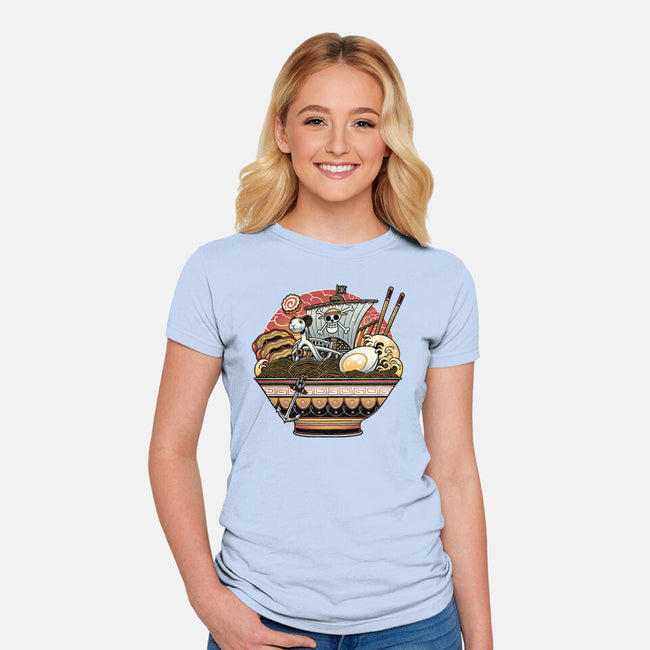 Ahoy Noodle Pirates-Womens-Fitted-Tee-glitchygorilla