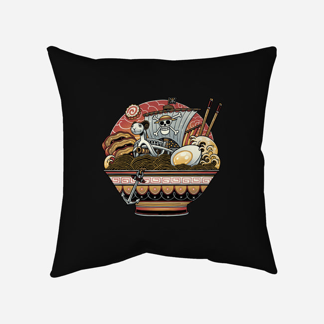 Ahoy Noodle Pirates-None-Removable Cover-Throw Pillow-glitchygorilla