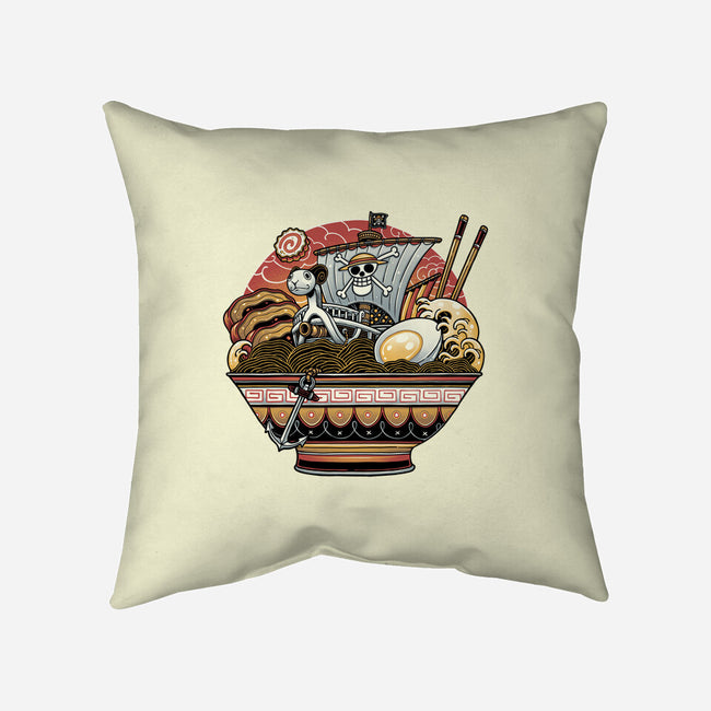 Ahoy Noodle Pirates-None-Removable Cover-Throw Pillow-glitchygorilla