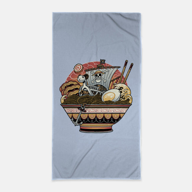 Ahoy Noodle Pirates-None-Beach-Towel-glitchygorilla