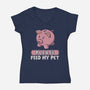 Please Feed My Pet-Womens-V-Neck-Tee-NMdesign