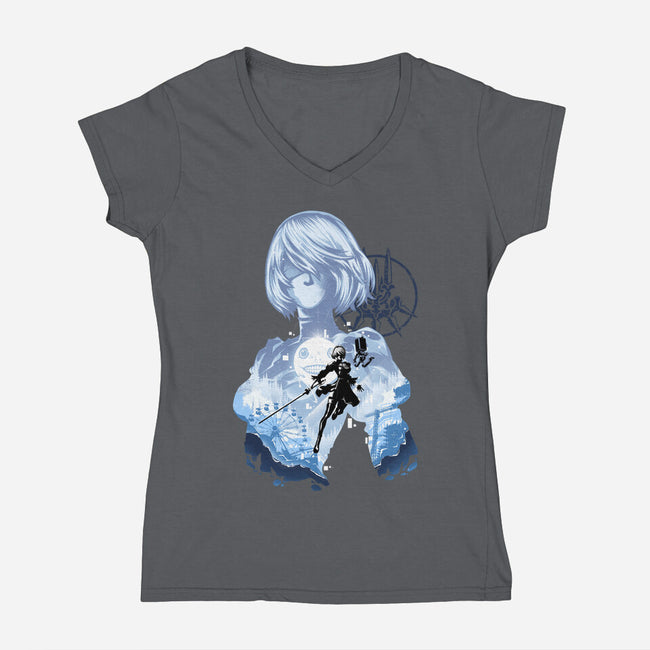 Project YorHa-Womens-V-Neck-Tee-hypertwenty