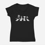 Black And White Road-Womens-V-Neck-Tee-turborat14