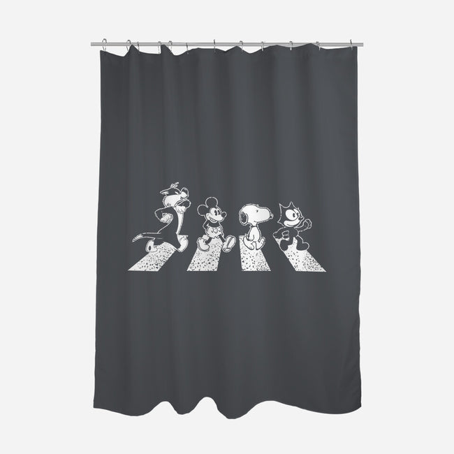 Black And White Road-None-Polyester-Shower Curtain-turborat14