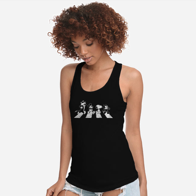 Black And White Road-Womens-Racerback-Tank-turborat14