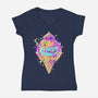 New Ice Quest-Womens-V-Neck-Tee-ilustrata