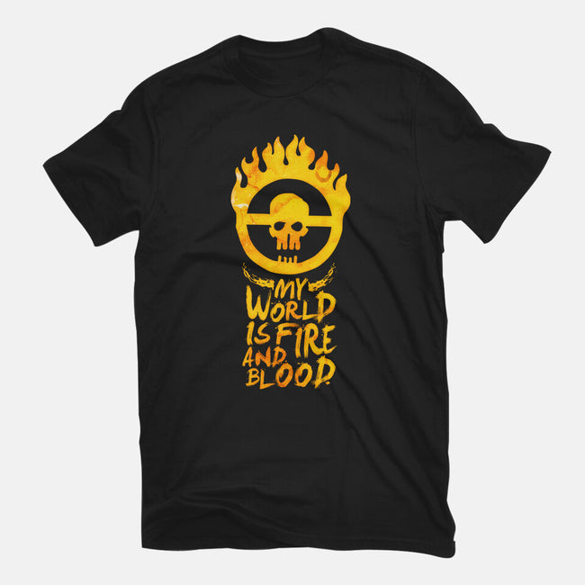 My World Is Fire-Mens-Basic-Tee-demonigote