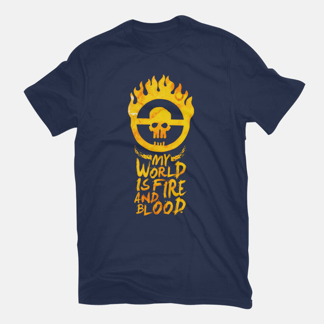 My World Is Fire-Womens-Fitted-Tee-demonigote