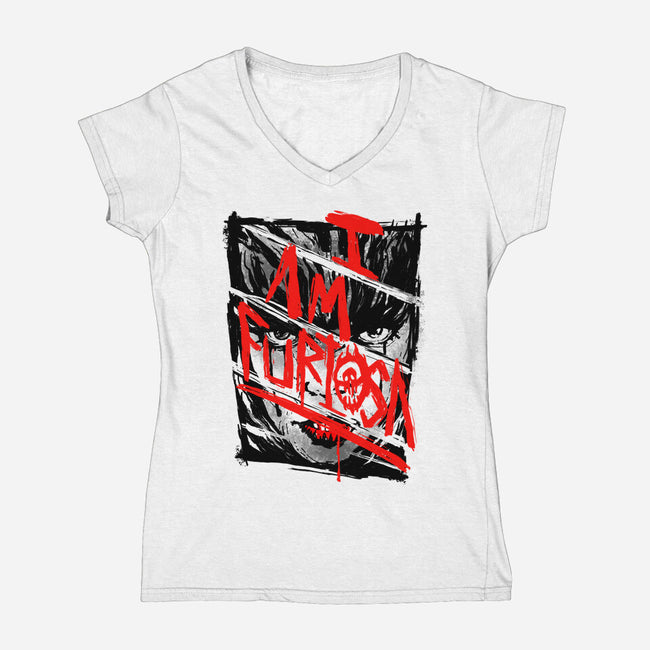 I Am Furiosa-Womens-V-Neck-Tee-demonigote