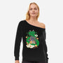 Saiyan Maneki Neko-Womens-Off Shoulder-Sweatshirt-ellr