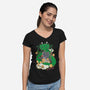 Saiyan Maneki Neko-Womens-V-Neck-Tee-ellr