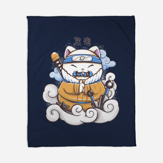 Ninja Maneki Neko-None-Fleece-Blanket-ellr