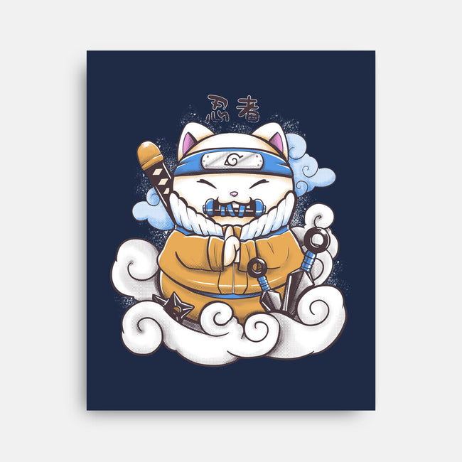 Ninja Maneki Neko-None-Stretched-Canvas-ellr