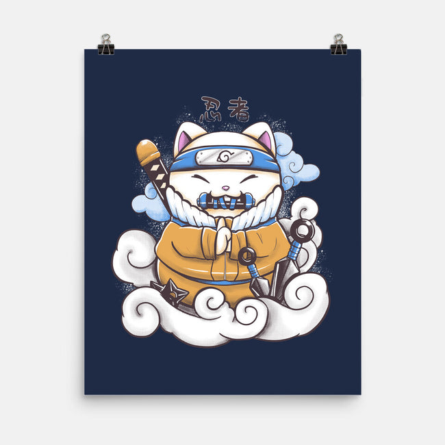 Ninja Maneki Neko-None-Matte-Poster-ellr