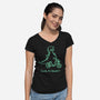 Look No Hands-Womens-V-Neck-Tee-Wenceslao A Romero