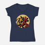 The Adventure Of Deapool And Wolverine-Womens-V-Neck-Tee-sin9lefighter