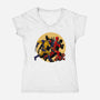 The Adventure Of Deapool And Wolverine-Womens-V-Neck-Tee-sin9lefighter