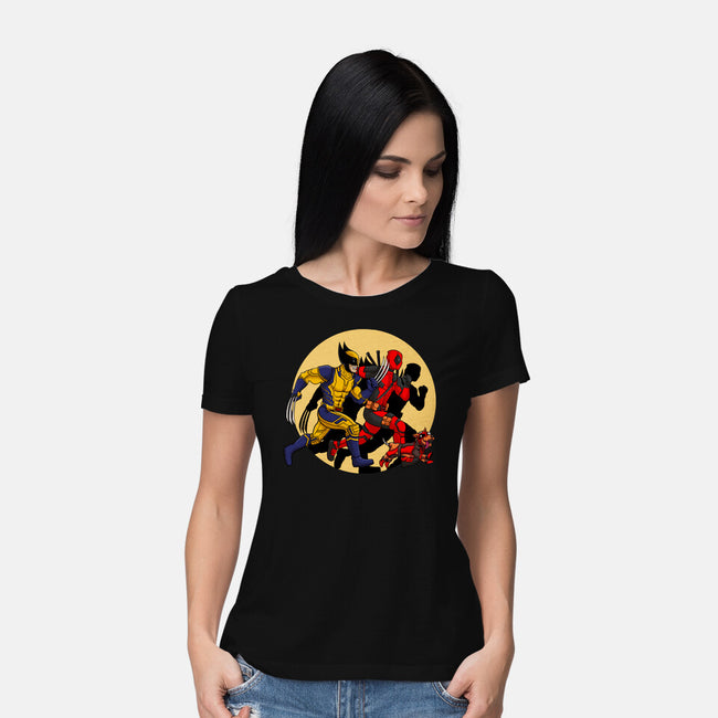 The Adventure Of Deapool And Wolverine-Womens-Basic-Tee-sin9lefighter