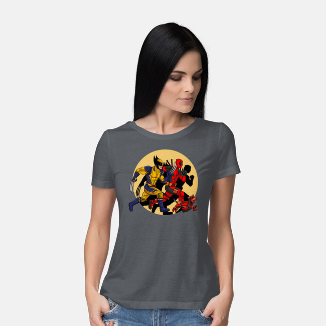 The Adventure Of Deapool And Wolverine-Womens-Basic-Tee-sin9lefighter