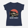 Never Forget Cassette-Womens-V-Neck-Tee-GoshWow