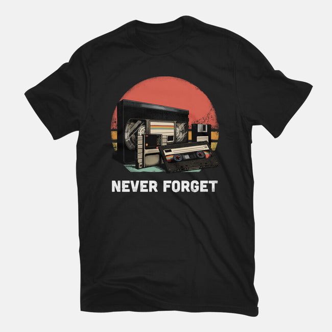 Never Forget Cassette-Mens-Heavyweight-Tee-GoshWow