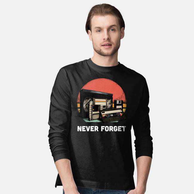 Never Forget Cassette-Mens-Long Sleeved-Tee-GoshWow