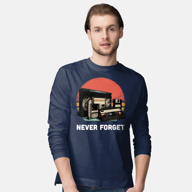 Never Forget Cassette-Mens-Long Sleeved-Tee-GoshWow