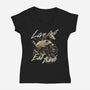 Raccoon Live Fast Eat Trash-Womens-V-Neck-Tee-GoshWow