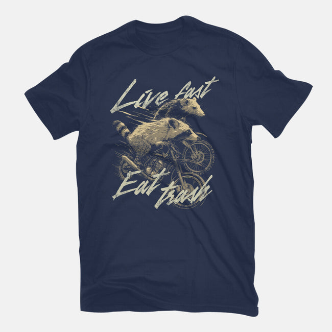 Raccoon Live Fast Eat Trash-Mens-Premium-Tee-GoshWow