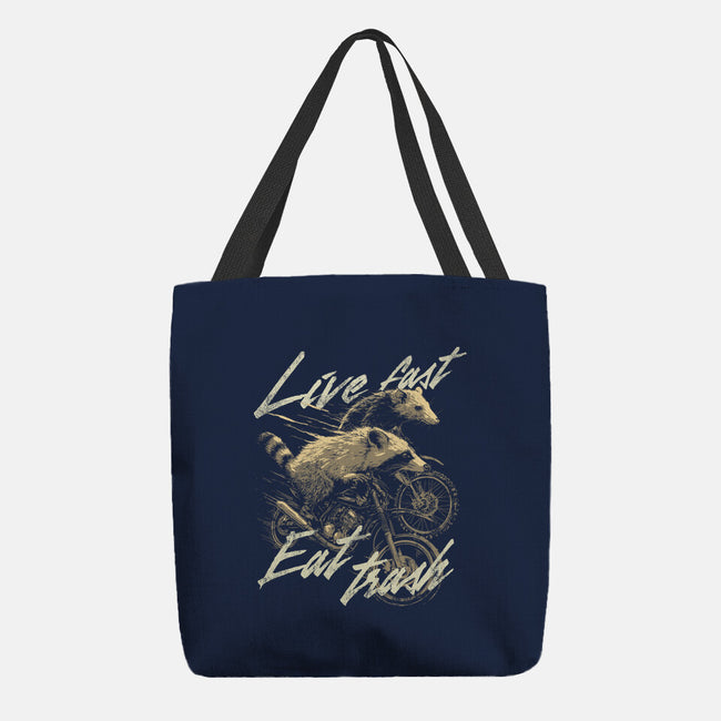 Raccoon Live Fast Eat Trash-None-Basic Tote-Bag-GoshWow