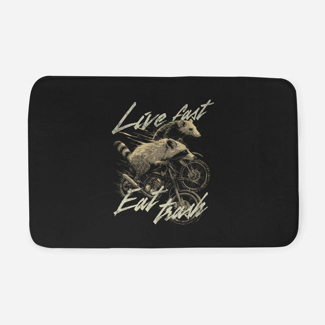 Raccoon Live Fast Eat Trash-None-Memory Foam-Bath Mat-GoshWow