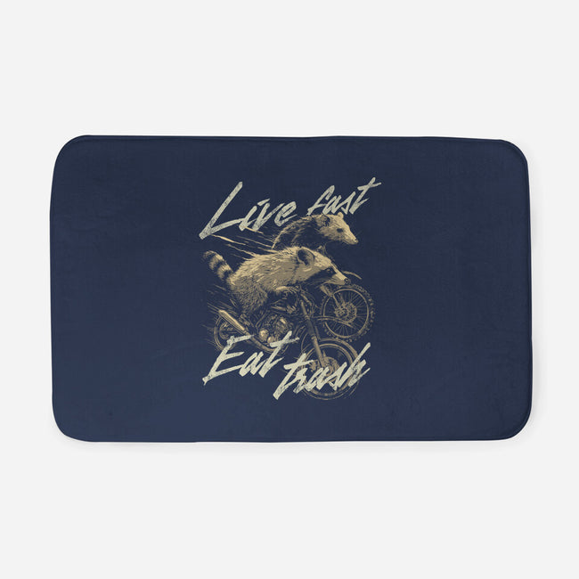 Raccoon Live Fast Eat Trash-None-Memory Foam-Bath Mat-GoshWow