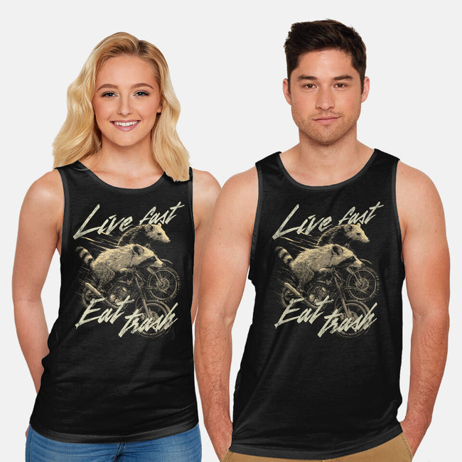 Raccoon Live Fast Eat Trash-Unisex-Basic-Tank-GoshWow